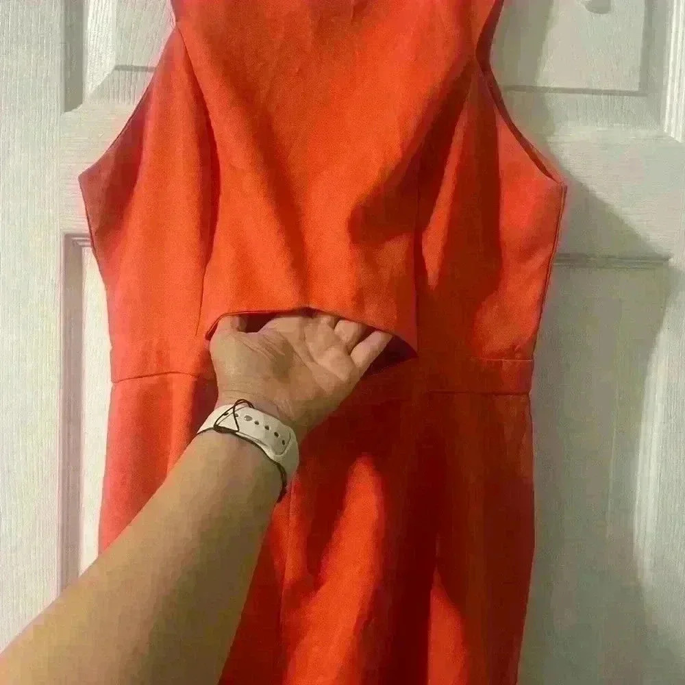 Boohoo Orange Shorts Romper Size 10 - B36 - Picture 3 of 9